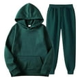 thumbnail image 4 of KAUOD Teen Girls Hoodie+Sweatpants 2pc Fall Thick Outfits Kids Plain Hooded Pullover Sweatshirts Pants Oversized Casual Sets, 4 of 4