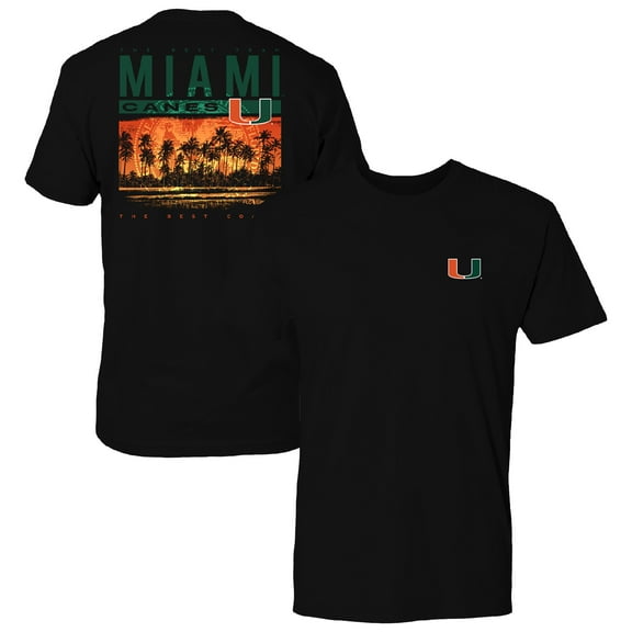 Men's FloGrown  Black Miami Hurricanes Best Beach T-Shirt