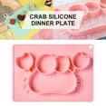 thumbnail image 2 of OUSITAID Silicone Crab Plate Children Silicone Plate Separation, Baby Food Box Plate, Household Tableware, Dishwasher and Microwave Safe Silicone Sucker, Pink, 2 of 9