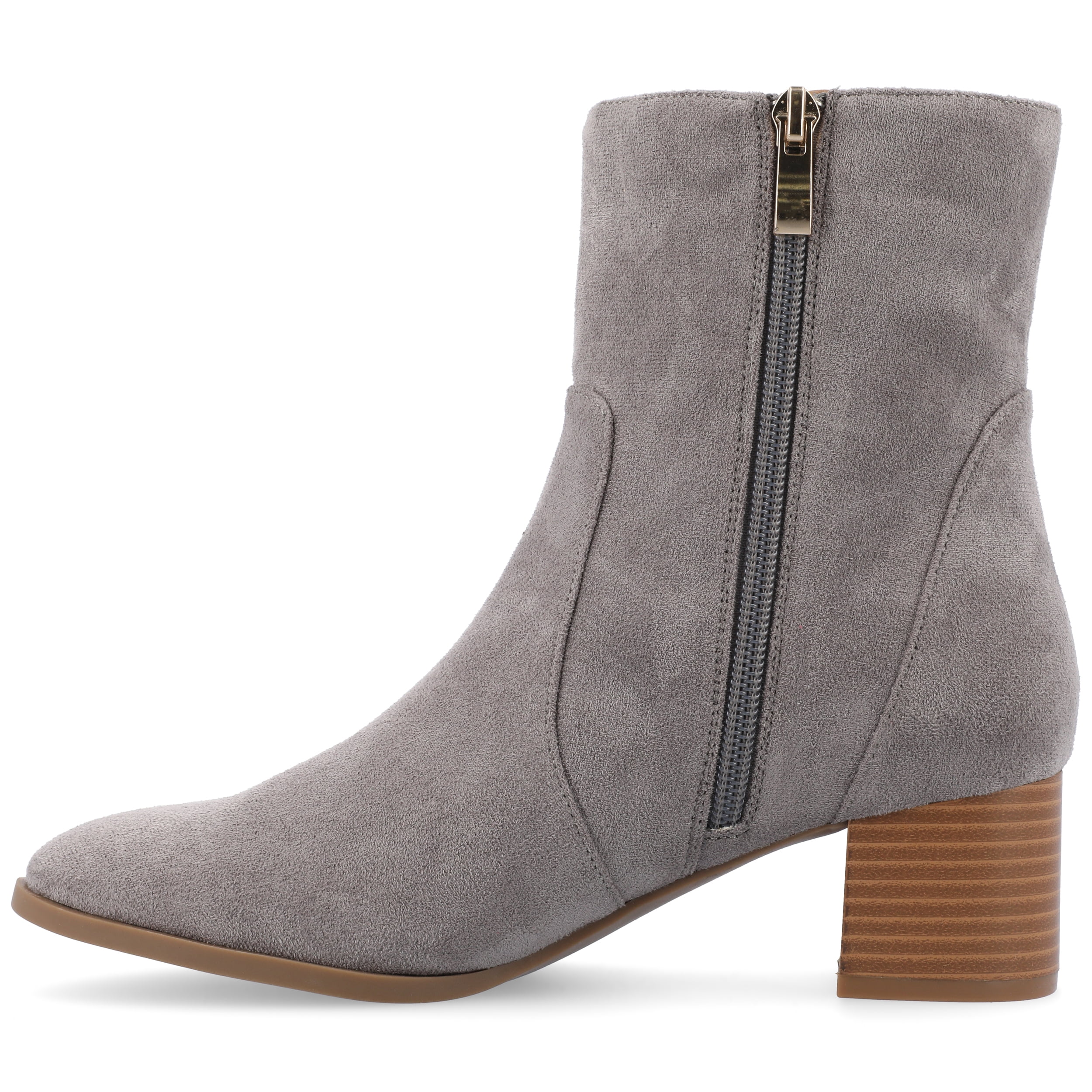 Journee Womens Hayven Stacked Block Heel Almond Toe Booties, Widths Available