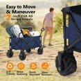 thumbnail image 5 of Al Fresco Collapsible Beach Wagon Cart Heavy Duty 220lbs, Garden Wagon Cart with All-Terrain Wheels for Camping, Blue, 5 of 7