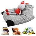 thumbnail image 2 of Ghojet Stuffed Animal Bean Bag Chair Kids Toy Storage Organizer Stuffie Seat Foldable Floor Chair Sofa Toy Storage Bean Bag Chair Seat Cover for Kids, Teens and Adults 65*95*55cm, 2 of 4