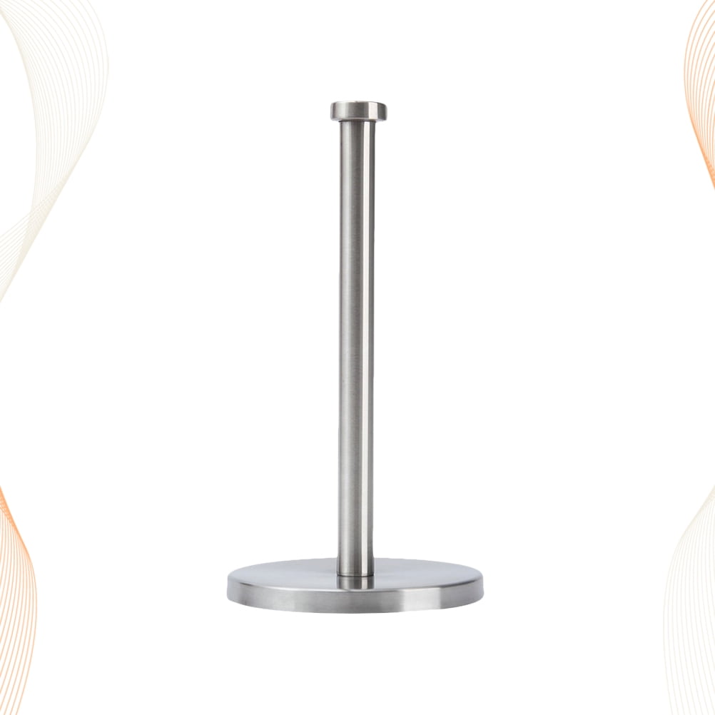 Masteelf 2 pcs  Stainless Steel Upright Paper Towel Holder Stand for Home Kitchen Countertop Table (Flat Top)