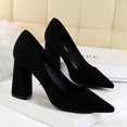 thumbnail image 4 of Xiaoxatg Stylish Closed Toe Heels for Women - Comfortable Round Toe Block Shoes for All-Day Wear 7.5 Black, 4 of 5