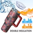 thumbnail image 5 of OBREWU Dachshund Dog and Flower Floral Tumbler with Handle and Lid,Dachshund Dog and Flower Floral 40oz Double Wall Vacuum Insulated Tumbler,Cups Gift for Women and Men, 5 of 7