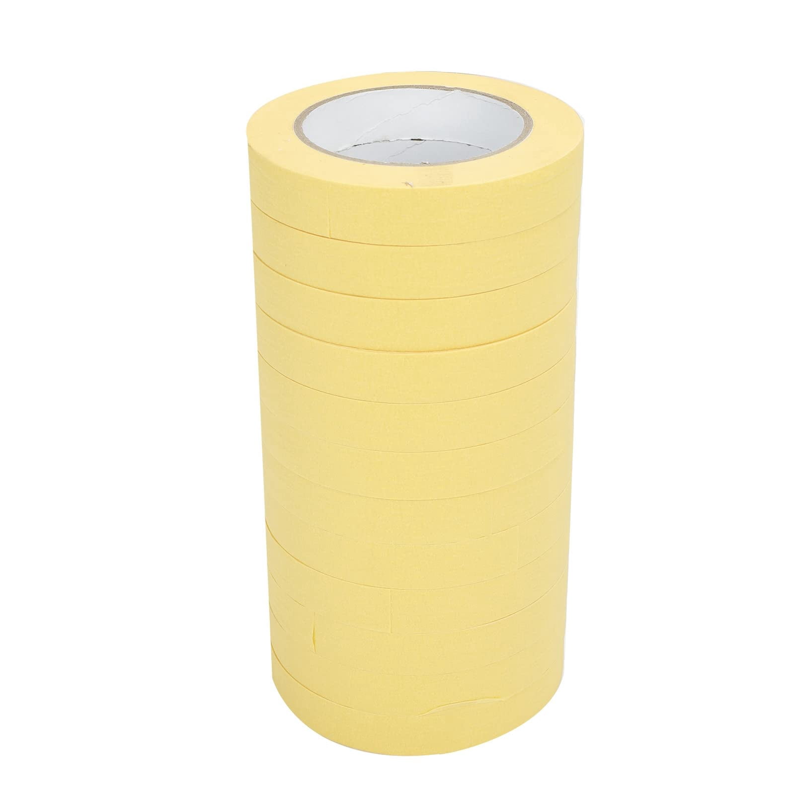 Confote Masking Tape 12Rolls General Purpose Yellow Color 3/4" x165ft Crepe Paper Automotive Refinish 06652