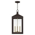 thumbnail image 4 of Livex Lighting Nyack 3 Light Outdoor Hanging Lantern in Bronze, 4 of 9