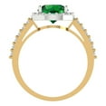 thumbnail image 4 of 1.86 ctw with Simulated Diamond Halo Accents Anniversary Ring for Women | Round Cut Simulated Emerald | Hyperallergenic Solid 18K White/Yellow Gold, 4 of 5