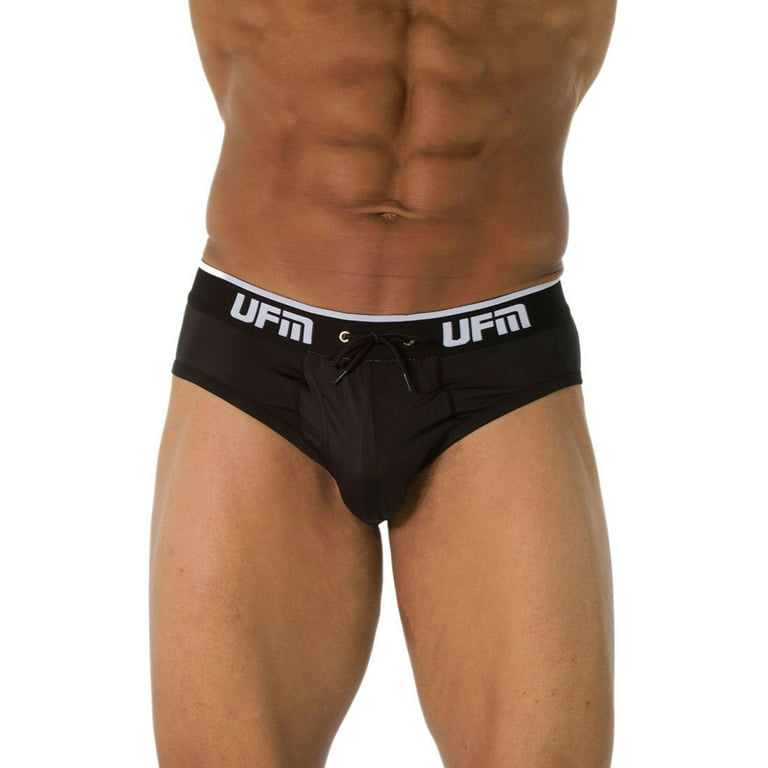 UFM Mens Underwear, Polyester-Spandex Mens Briefs, Regular and Adjustable  Support Pouch Men Underwear, 40-42 waist, Red 