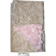 Lil Cub Hub BCMDPR Burp Cloth - Mocha Dot with Pink Rosebud Swirl