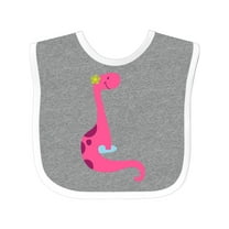 Inktastic Cute Pink Dinosaur Girls Baby Bib