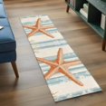thumbnail image 5 of Coastal Starfish Kitchen Runner Rug 2x6 Washable Runners for Hallway Non Slip Ocean Watercolor Coral Stripe Large Area Rug Indoor Floor Carpet for Bathroom Laundry Entryway Bedroom Living Room, 5 of 8