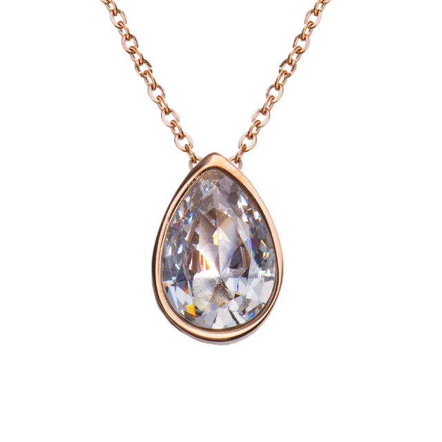 Collar LuckyLy Hilda Mujer Dije Zirconia Cúbica Acero Inoxidable Rosa UNITALLA