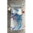 thumbnail image 2 of Ambesonne Jellyfish Quilted Coverlet 2 Pcs, Aqua Colors Creative, Twin Size, Blue Purple White, 2 of 2