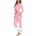 thumbnail image 3 of Conjunto de pijamas con diseño navideño para mujer, ropa de dormir de manga larga con temperamento, Jersey, conjunto de 2 piezas, Otoño e Invierno, 3 of 4