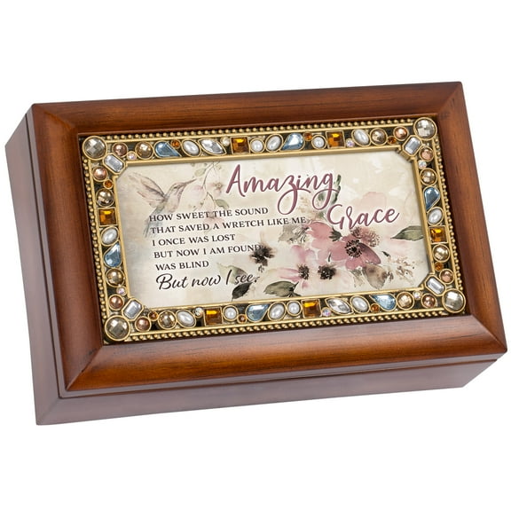 Amazing Grace Woodgrain 7 X 4 Mdf Wood Musical Box Plays Tune Amazing Grace