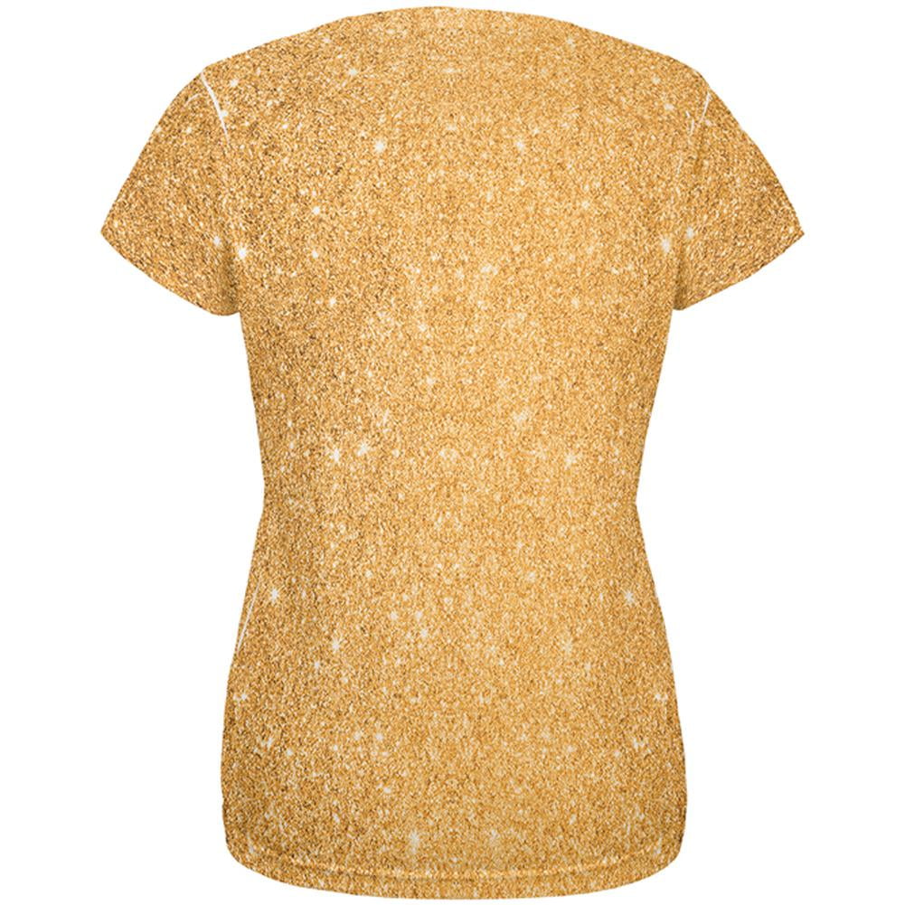 Beter neerhalen blouse Gold Glitter All Over Womens T-Shirt - 2X-Large - Walmart.com