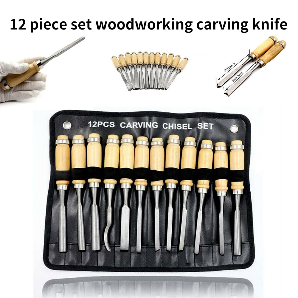 FZFLZDH 12 Piece Wood Carving Tool Kit Steel Detail Processing Knife Set For Wax Carving Sculptor Hand Chisel For Clay Sculpture