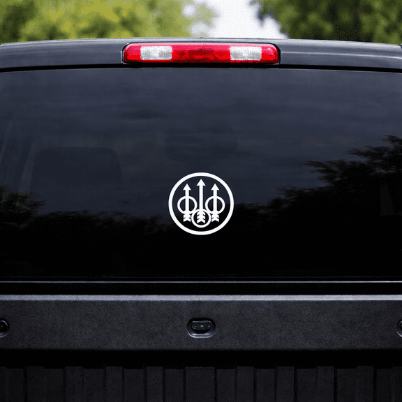 Beretta Firearms Vinyl Decal Sticker – White 4" Wide – Car Window Decal for Truck, Laptop, Toolbox