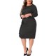 thumbnail image 4 of Vestidos de cóctel para mujeres de talla grande Agnes Orinda para el Día de San Patricio, vestido midi lápiz bodycon vintage con volantes de manga 3/4 1X Negro, 4 of 6