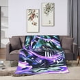 thumbnail image 6 of Ultra Soft Throw Plush, Demon Slayer Iguro Obanai Bedding Fleece Blanket for Sofa Bed Travel 50"x40", 6 of 8