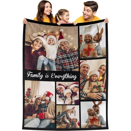 AISENIN Custom Blanket with Picture 10 Photos Blankets Throw Blanket Personalized Blankets for Adults Photo Blanket Personalized Gifts for Girlfriend Boyfriend Gifts