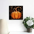 thumbnail image 4 of Fenyluxe Swirls Pumpkin Print on Canvas Halloween Wall Art Decor Ready to Hang - Home Room Art 16x16in, 4 of 6