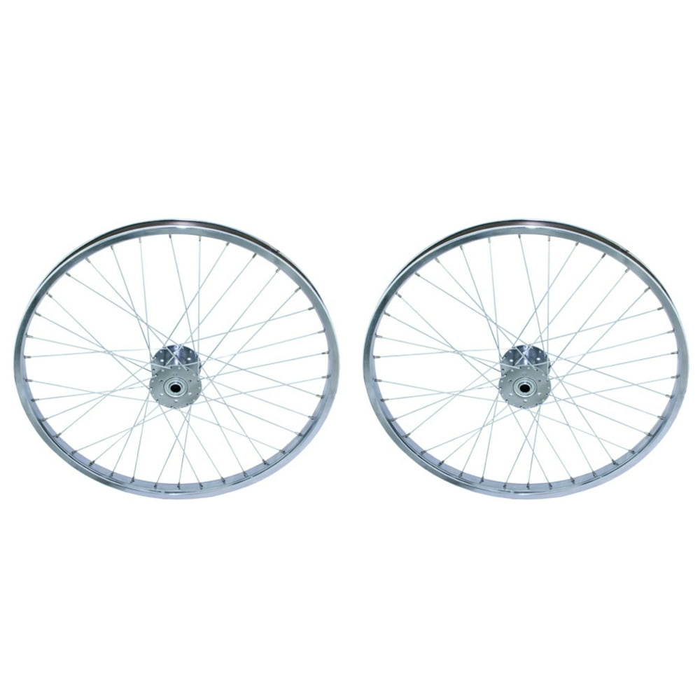Two Chrome 24" 36 Spoke Hollow Hub Wheels for Trike.