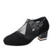 thumbnail image 1 of Sonducket 1 par de zapatos de verano para mujer, sandalias transpirables, calzado de Color sólido, accesorio para novias para el trabajo diario Calzado floral negro Tamaño 38, 1 of 6