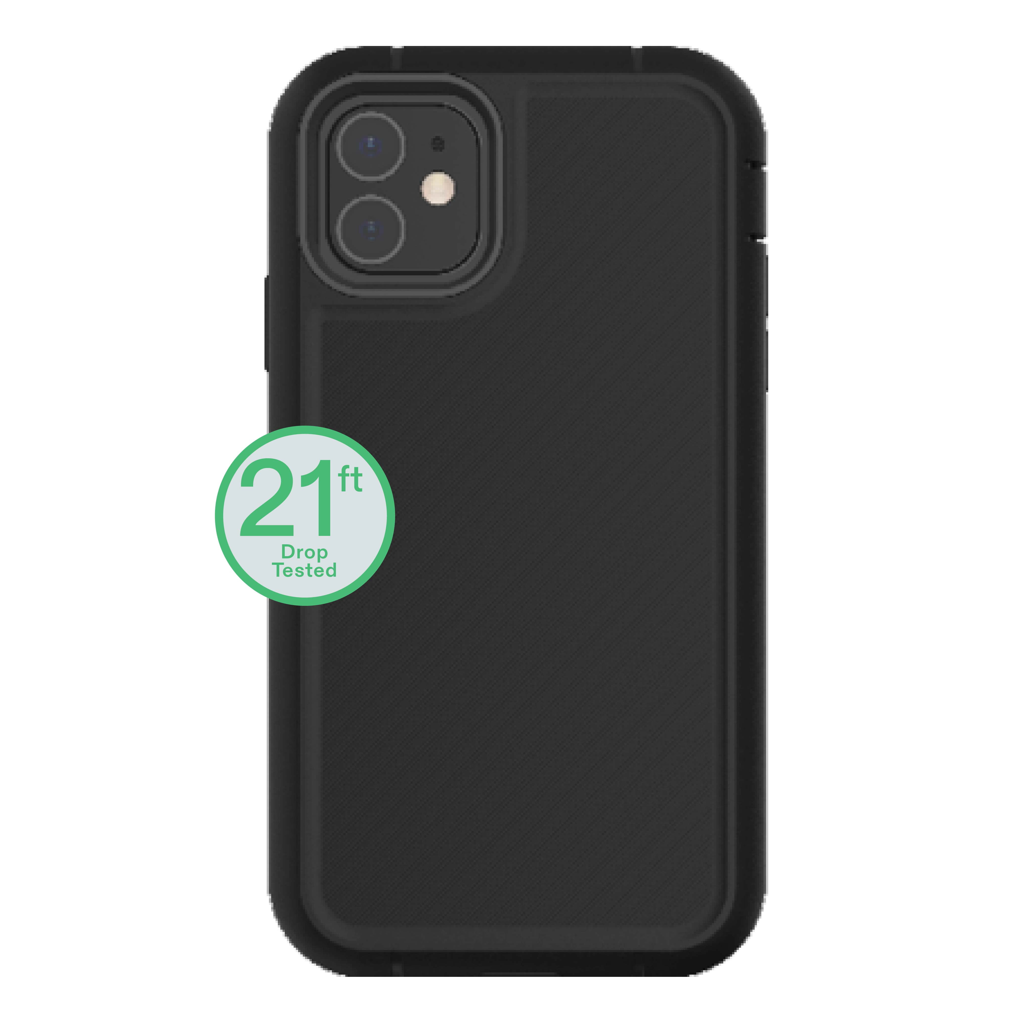 onn Rugged Phone Case with Holster for iPhone 11 / iPhone XR - Black