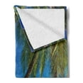 thumbnail image 2 of Ocean Soft Flannel Fleece Throw Blanket, Image of a Tropical Island Beach Theme the Palm Trees and Clear Sea Print, Cozy Plush for Indoor and Outdoor Use, 60" x 80", Turquoise Blue, by Ambesonne, 2 of 5