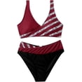 thumbnail image 2 of Swim Suits for Women 2024 Two Piece Fashion Bathing Suit Front Cross Swimsuit with Shorts Tummy Control Push Up Bikini Sets, 2 of 7