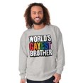 thumbnail image 3 of Worlds Gayest Brother Sibling Pride Men's Crewneck Sweatshirt Brisco Brands S, 3 of 6