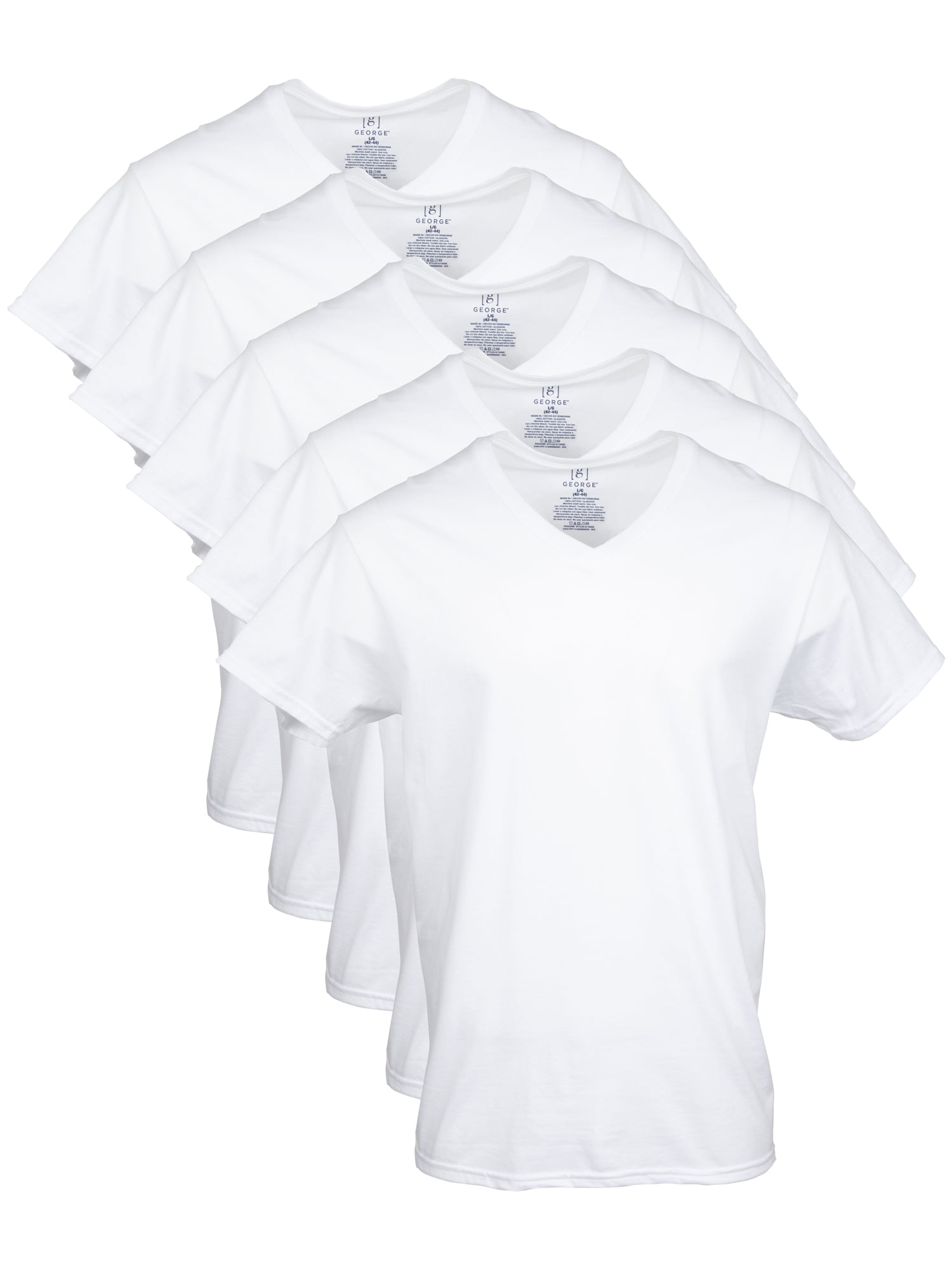 George White Big Men's V-Neck T-shirts, 5-Pack - Walmart.com