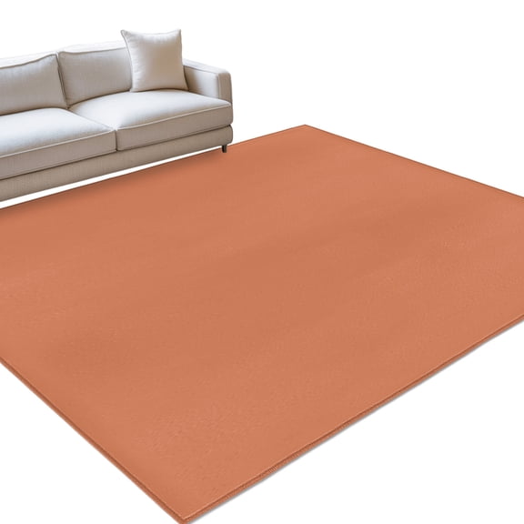 Orange 5x7ft Non Slip Area Rug Modern Solid Color Washable Soft Area Rugs for Living Room, Indoor Circle Carpet for Bedroom Dining Room Kitchen