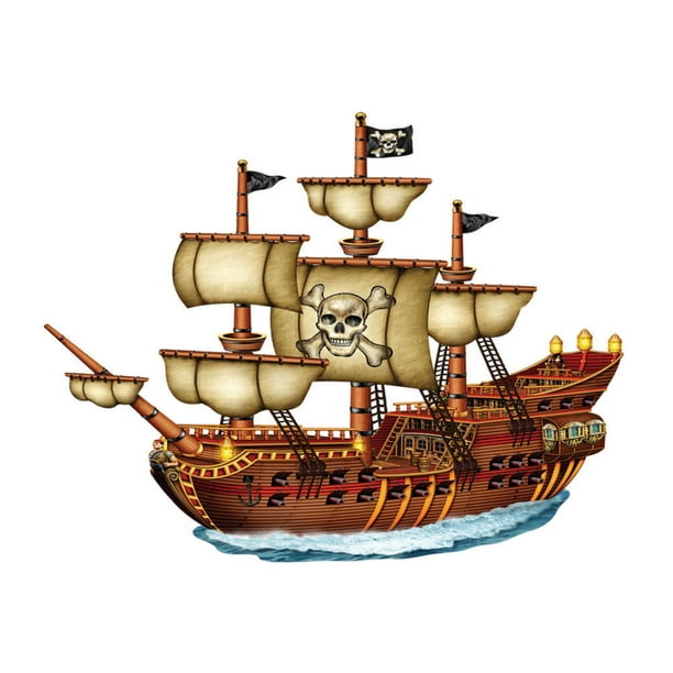 Pirate Ship Birthday Edible Cake/Cupcake Topper Walmart