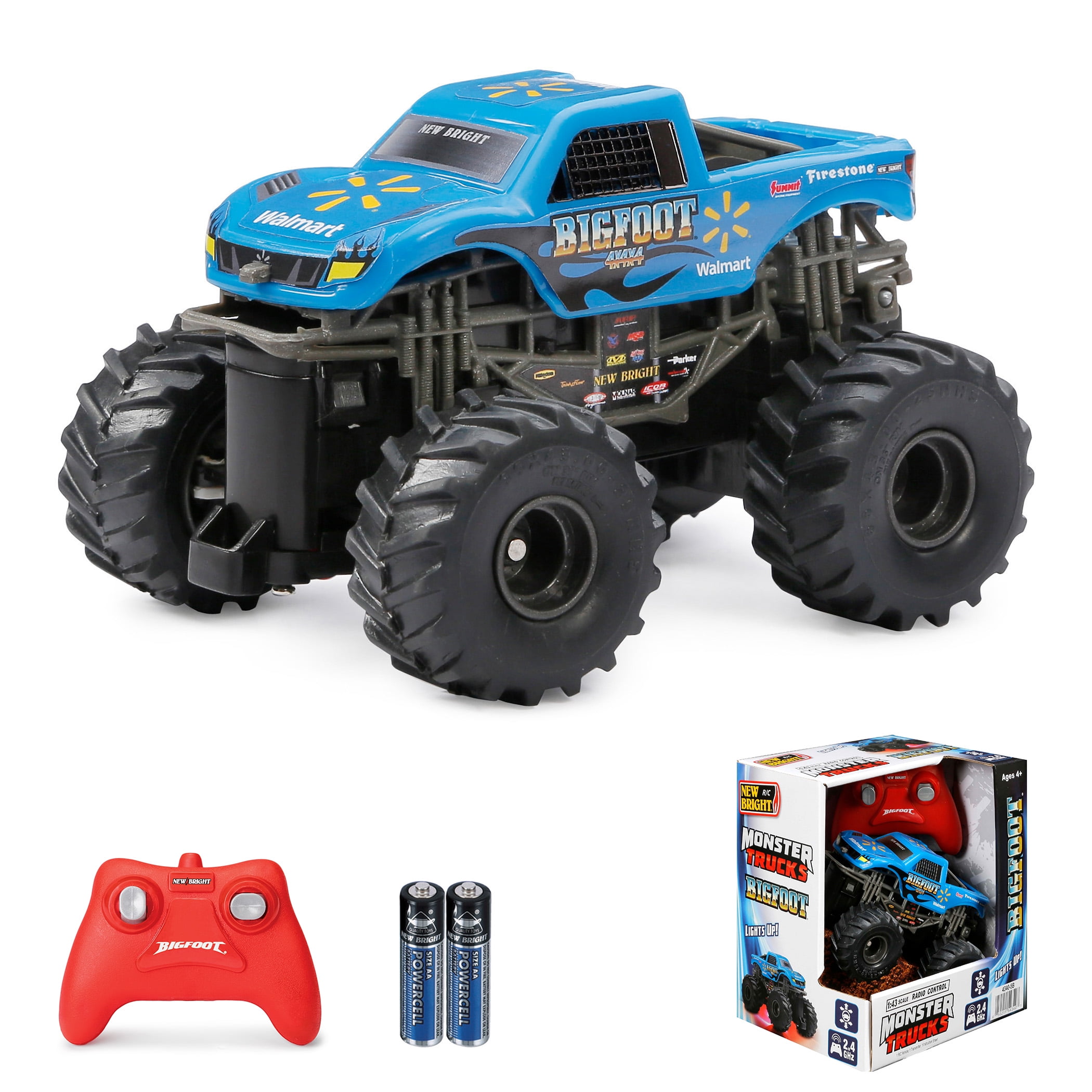 New Bright (1:43) Remote Control Bigfoot Blue Spark Monster Truck