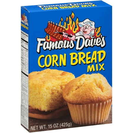 (4 Pack) Famous Dave's Corn Bread Mix 15 oz Box (Best Corn Muffin Mix)