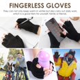 thumbnail image 4 of Guardurnaity 3 pares de guantes de invierno artesanales exquisitos guantes de medio dedo duraderos y no tóxicos para mujer guantes y mitones Negro*3, 4 of 6