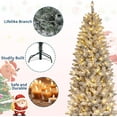 thumbnail image 3 of Garvee 12ft Pencil Artificial Christmas Tree with LED Lights, Mixed PVC Flocked, Slim Prelit Tree, Easy Assembly, Indoor Outdoor Holiday Decoration, 3 of 8