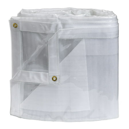 Clear Tarp 30 Mil - 10x10ft Extreme Heavy Duty Transparent PVC Vinyl Tarpaulin with Brass Grommets Waterproof UV Protection & Tear Resistant for Outdoor Cover Plant Garden Patio Enclosure
