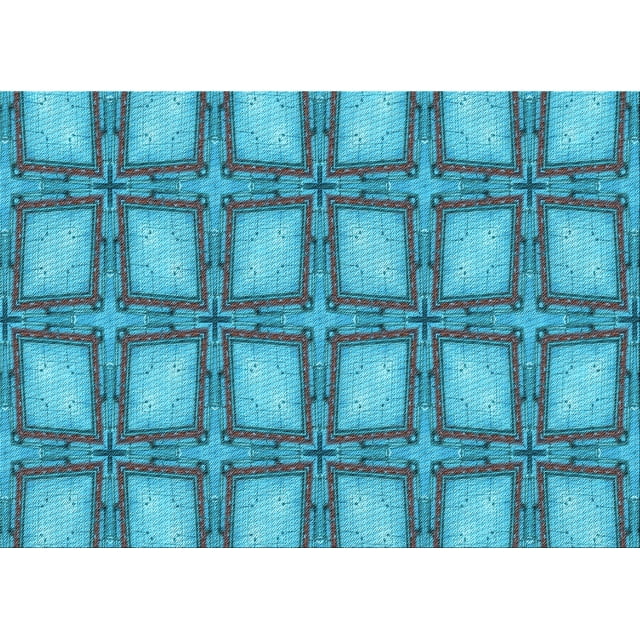 Ahgly Company Machine Washable Indoor Rectangle Transitional Glacial Blue Ice Blue Area Rugs, 2' x 5'