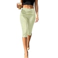 thumbnail image 2 of Mifsaly Fitted Capri Pants Women Striped High Waisted Capris Lightweight Soft Stretch Everyday Casual Cropped Pants Army Green,M, 2 of 7