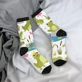 thumbnail image 5 of Rateoe Cartoon Frogs for Women Casual Calf Socks - Cute Crew Socks - Thin Soft Above Ankle Socks Size 5-11, 5 of 6