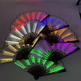 thumbnail image 2 of opolski Luminous Fan LED Ambiance Light Foldable 12V 8 Inch Glowing Strong Hinge KTV Bar Club Decoration Night Performance Prop Hand Fan Warm White, 2 of 8