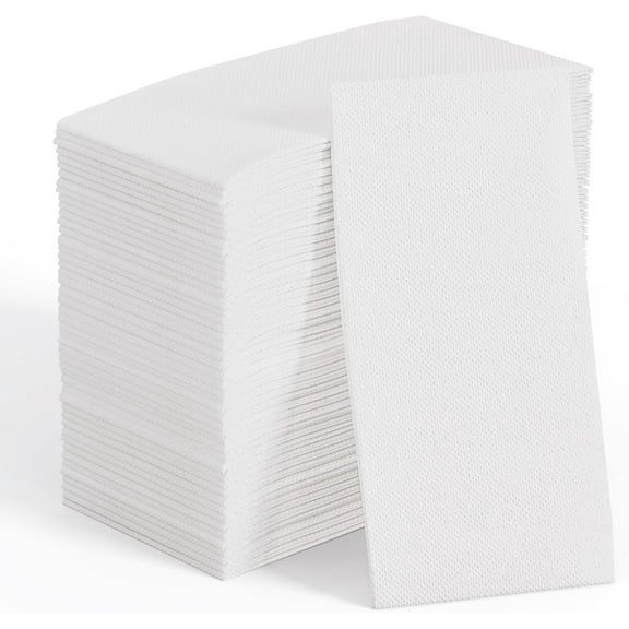 200 Pack Disposable Paper Napkins, Soft Bathroom Napkins for Guests, 2-Ply White Paper Hand Towels for Halloween, Wedding, Thanksgiving