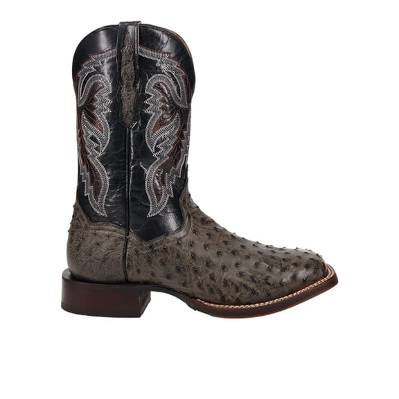 Dan Post Boots Mens Alamosa Embroidered Ostrich Pull On Square Toe Cowboy