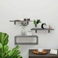 thumbnail image 7 of Floating Shelves, 3 Set Wall Mounted Wood Bathroom Shelves with Wire Storage Basket & Hooks, Farmhouse Floating Shelf Bathroom Accessories for Bedroom, Living Room, Kitchen, Bathroom Decor – Grey, 7 of 7