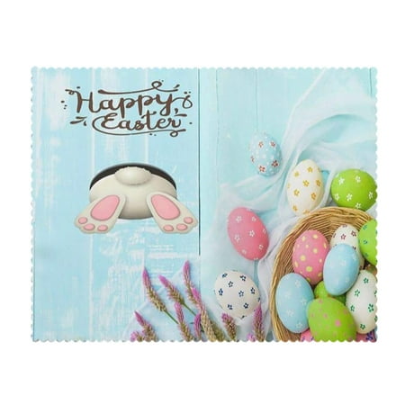 

Easter Placemat Home Cartoon Rabbit Kitchen Insulated Anti-scalding Linen Western Placemat