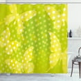 thumbnail image 1 of Ambesonne Modern Shower Curtain, Butterfly Shapes Dots, 69"Wx84"L, Pale Green Yellow, 1 of 3